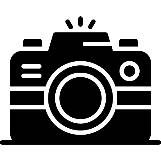 Digital camera icon representing a passion for photography, visual storytelling, and capturing moments.